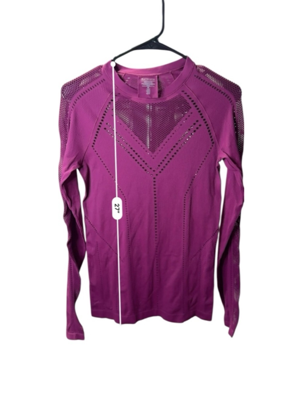 Women's Athleta Magenta Long Sleeve Tee M - Picture 4 of 5
